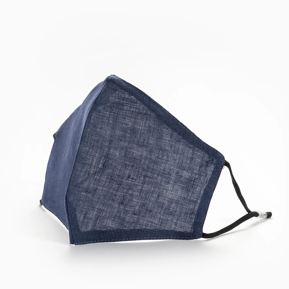 
Linen Life Casual Washable Reusable Blue Linen Facemask With Bag 