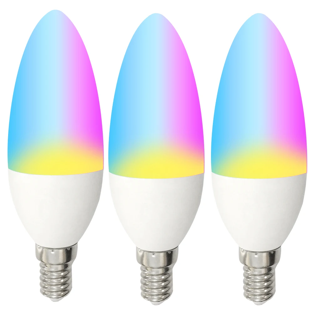 smart bulb Assistant Alexa support RGB + 2700K - 6500K APP control voice control Tuya E14 E12 WiFi LED C37 smart bulb