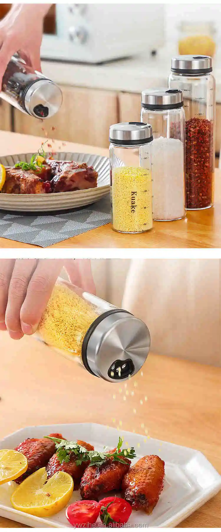 Seasoning Shaker Jar Salt Canister Pepper Kitchen Sugar Condiment