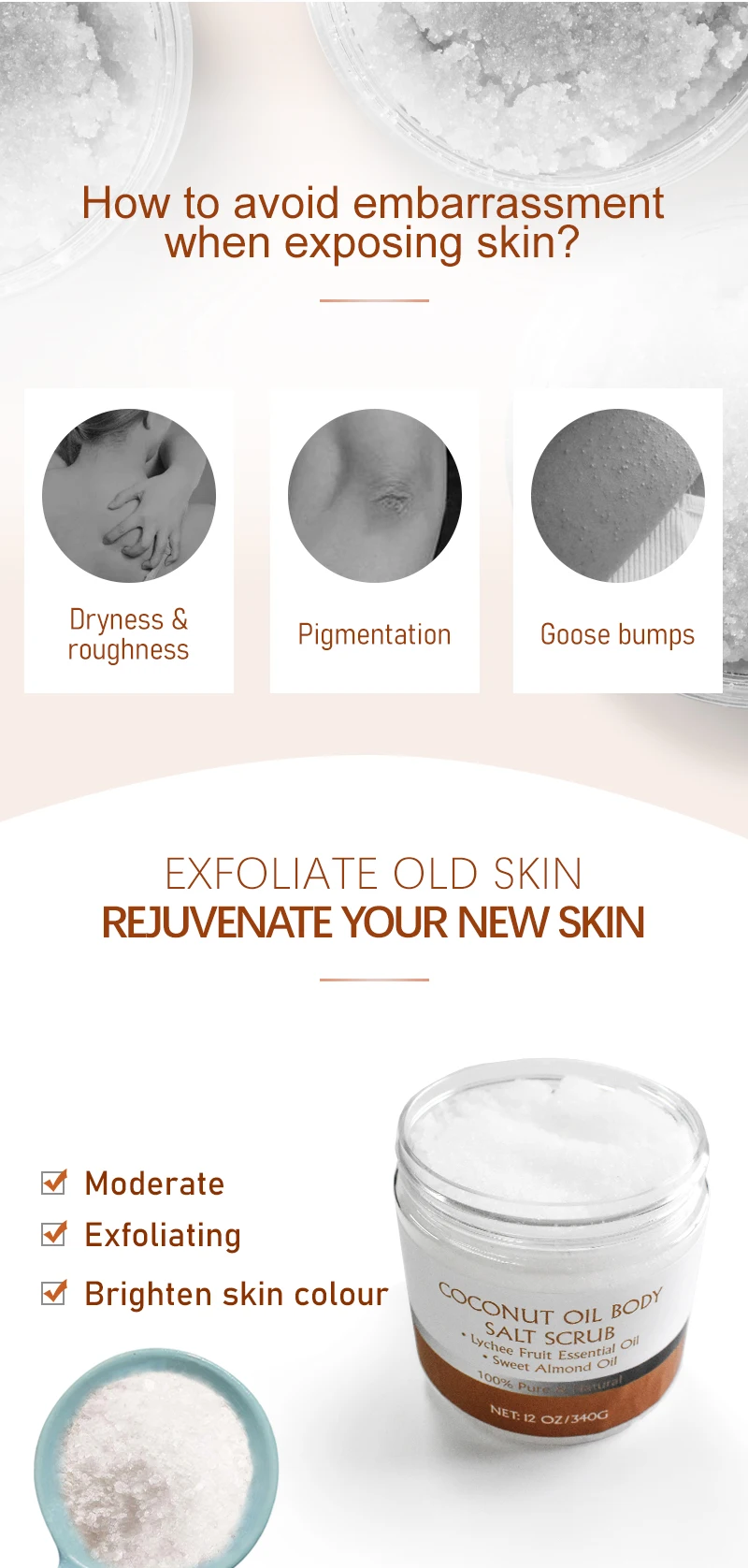 Coconut Oil Salt Scrub With Essential Oils Moisturizing Salt Scrub