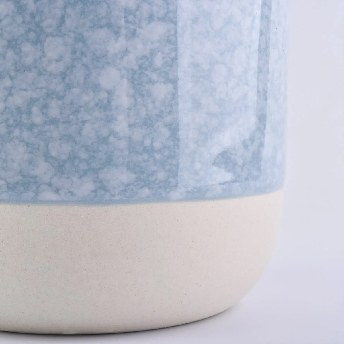 blue ceramic candle holder