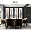 U value and SHGC Factor controlled D136A decorative glass aluminum door window for comfort room with grill design