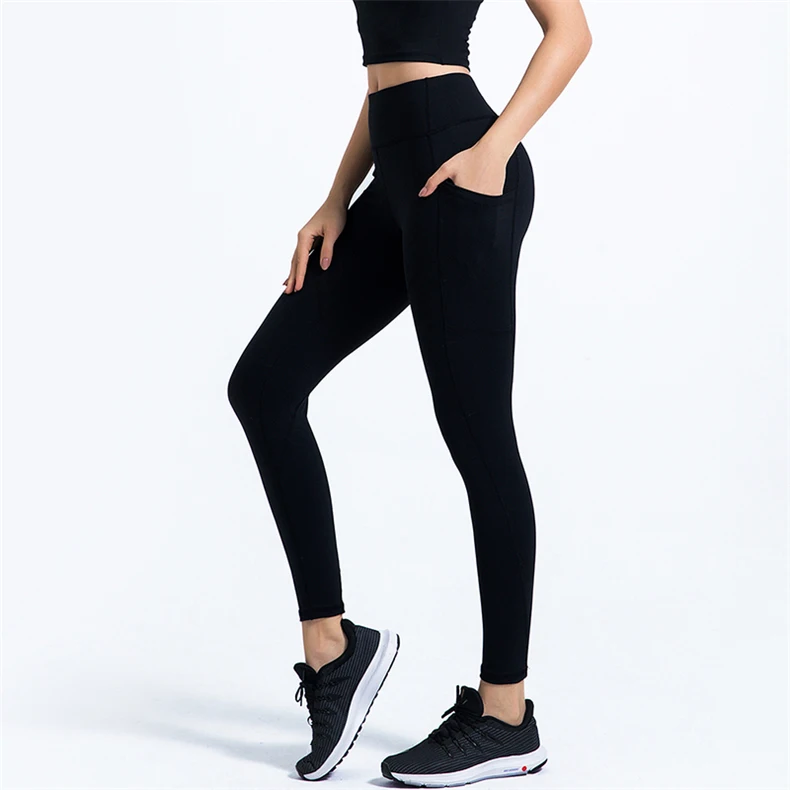 批发固体透气柔软健身服装运动服女士 legging 口袋瑜伽裤运动服装