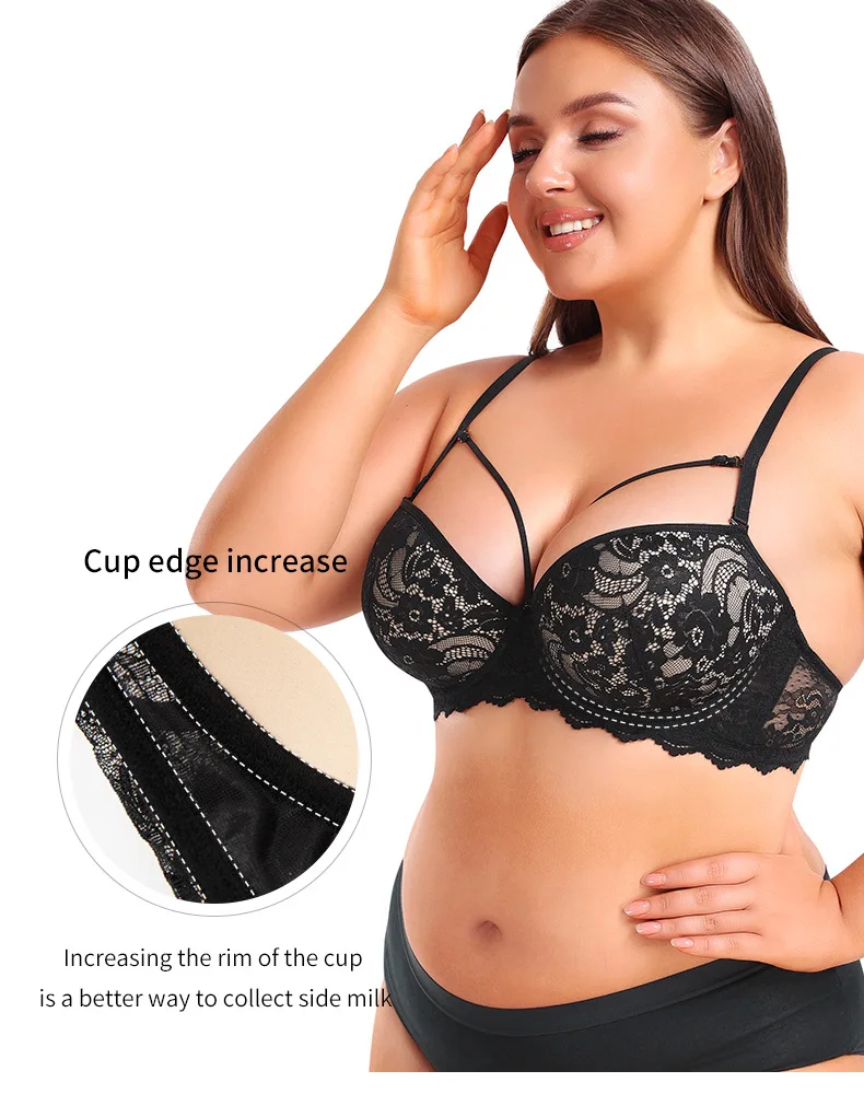 Wholesale Cross-Border Plus Size Underwear Anti-Sagging Adjusted-Straps Bra Breathable Steel Ring Large Cup for Small