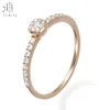 Fast Shipping Latest Graceful 18k Solid Gold Plated Finger Ring Wholesale Fancy Diamond Engagement Ring For Female