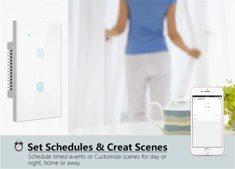Weiwo Zigbee Remote Wall Touch Switch without N line 1/2/3 Gang Glass Panel light Switch with aluminum frame smart home Uemon - ANKUX.COM