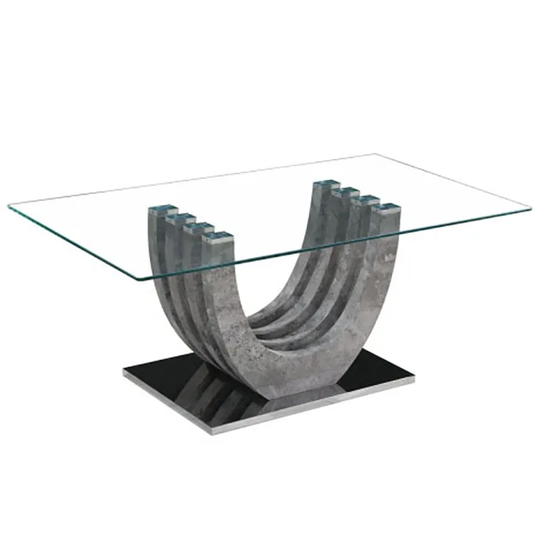 italian industrial cheap big square solid wood black glass coffee table design 1 piece luxury furniture glass top