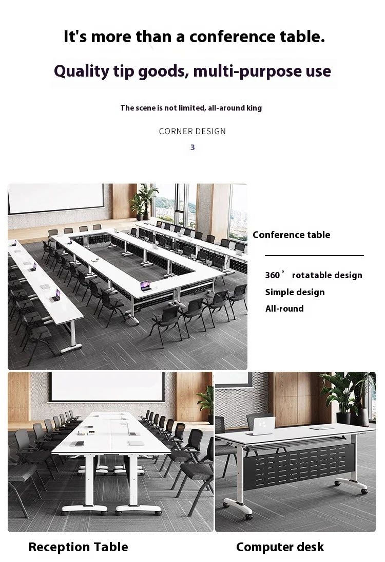 Folding Long Table Training Office Movable Desk Combination Portable ...