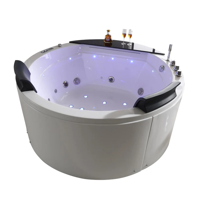 Foshan Supplier Price Acrylic Freestanding Bathroom Hot Tub Spa Whirlpool Indoor Bath Tub Round
