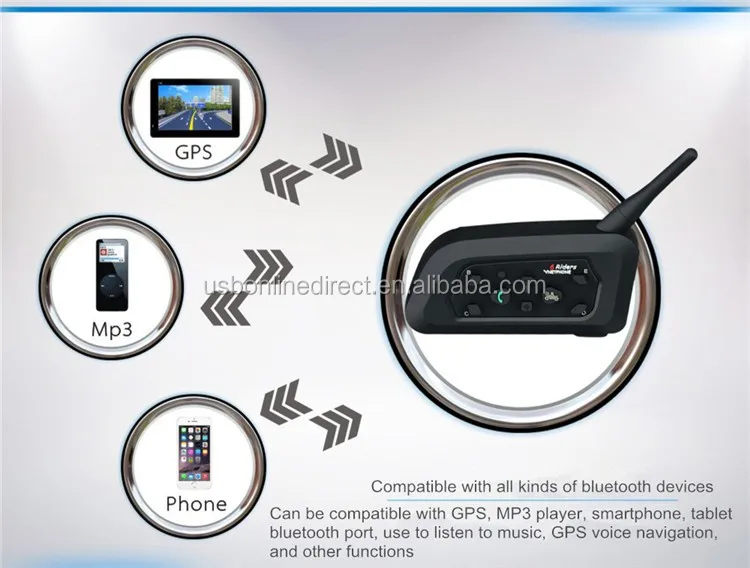 6 Rider Waterproof Interphone 800m Wireless Walkie Talkie Motorcycle Helmet Accessories Football