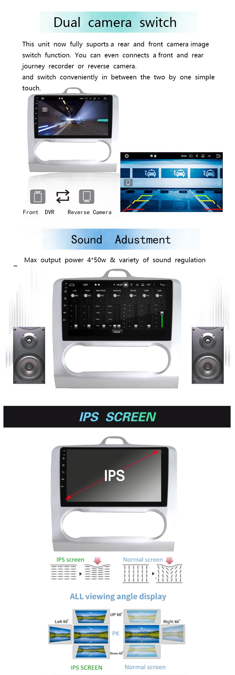 touch screen car stereo for Hyundai Elantra dual camera
