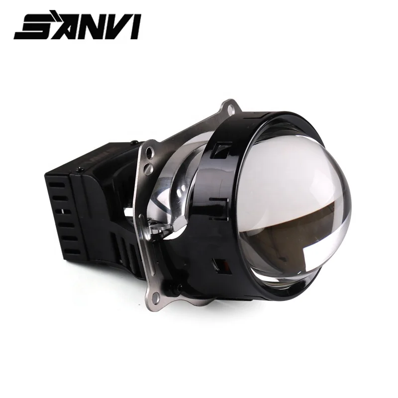 New 3 Inch SANVI Bi LED Projector Lens Auto Headlight Hi/Lo Beam Lighting System LED Headlight Universal Cars 44W 5500K