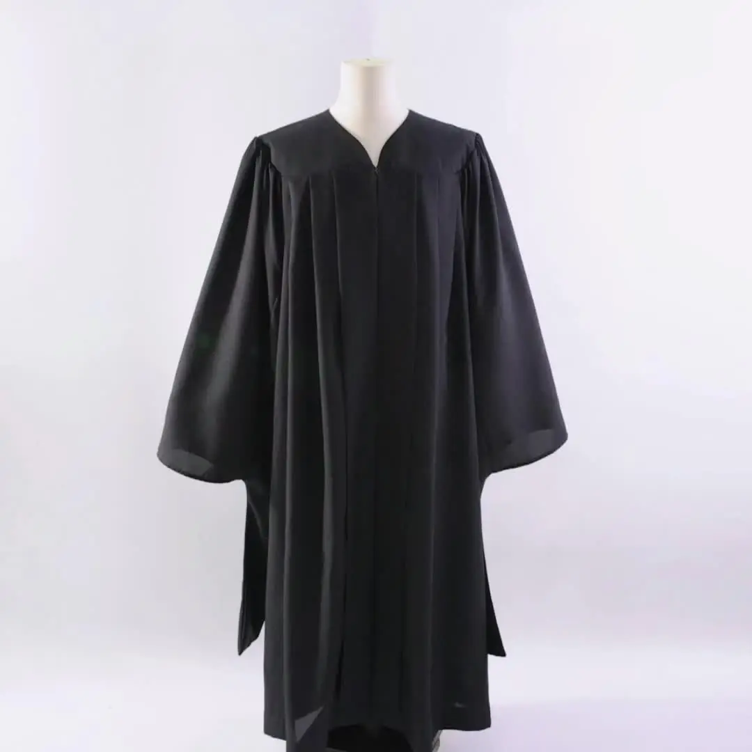Unisex Matte Black Graduation Master Cap and Gown With 2025 Year Charm Master Regalia Graduation Dress for Lady Unisex Matte Black Graduation Master Cap and Gown With 2025 Year Charm Master Regalia Graduation Dress for Lady