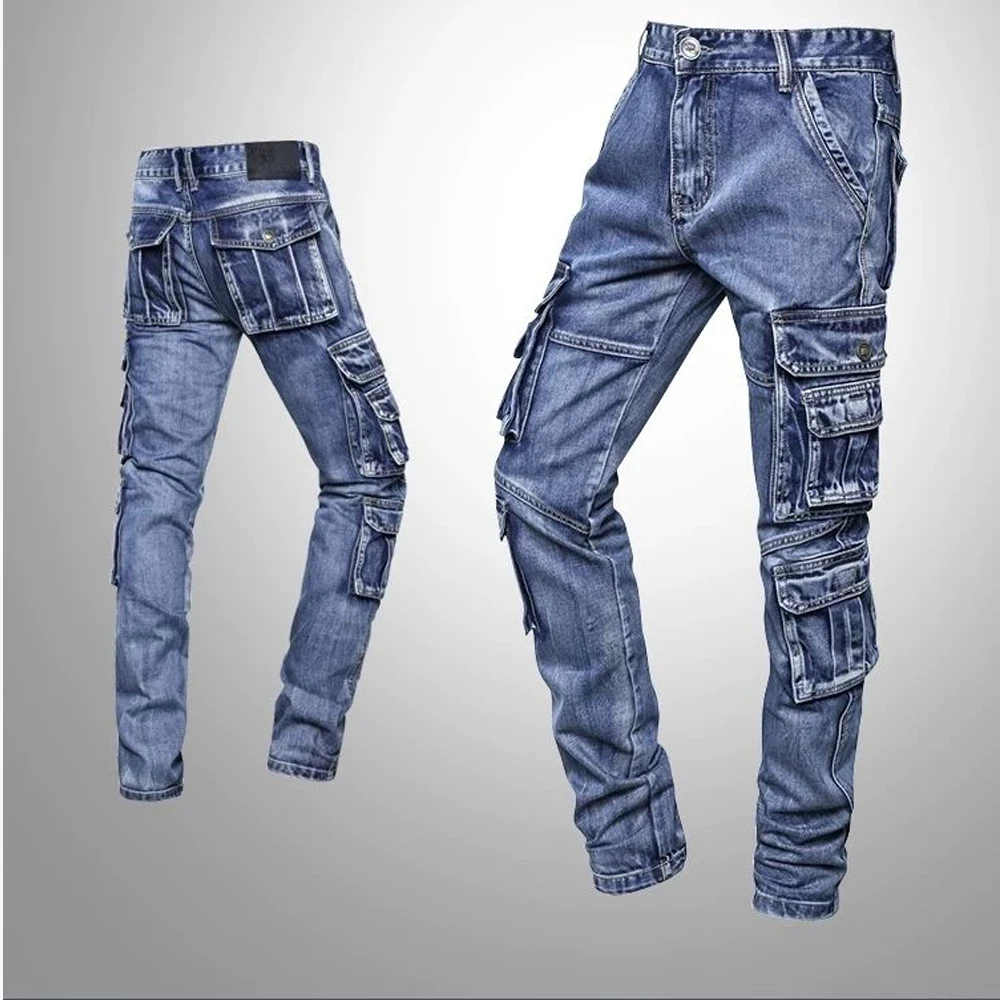 High Quality Skinny Fit Men's Jeans Denim Cargo Pants Trousers - Buy ...