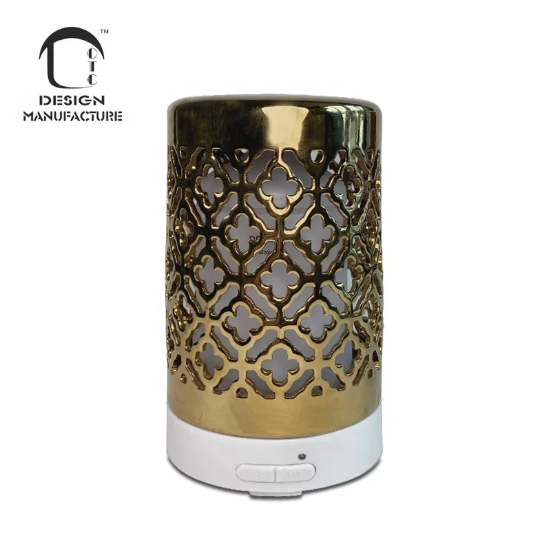 manufacturer wholesale luxury home 100ml gold-planted ceramic ultrasonic diffuser