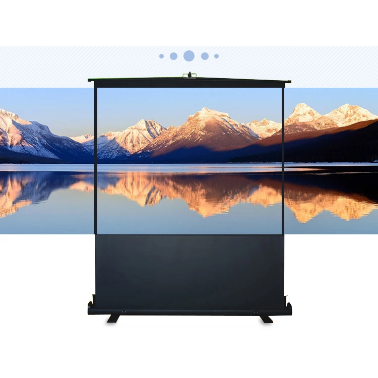 Portable Hd Video Projector 16:9 Big Stand Led Screen Advertising Floor Projection Screen