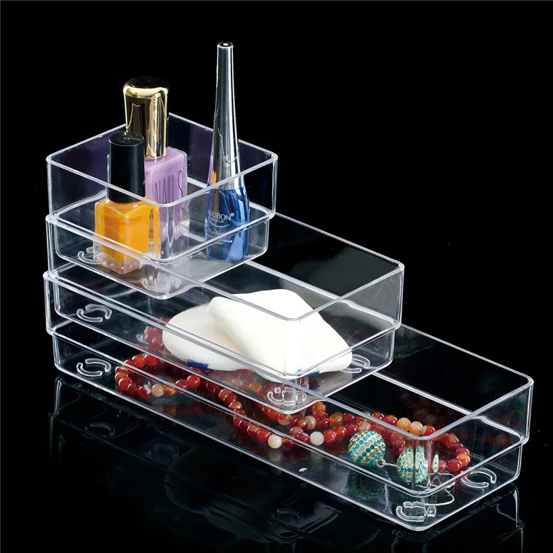 popular  kitchen use clear   organizer food container set plastic drawer organizer set