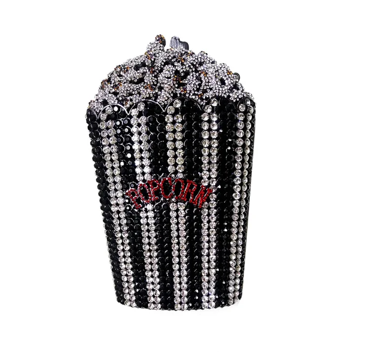 2020 new fashion bling diamond popcorn shape ladies evening clutch bag bling shoulder bags