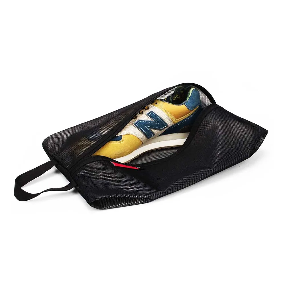 foldable zipper closure mesh cube travel gym sports golf beach shoe pouch packing organizer shoe bag