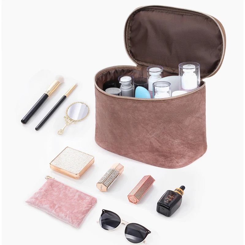 Custom Dupont tyvek cosmetic bag travel lightweight tyvek makeup bag pouch