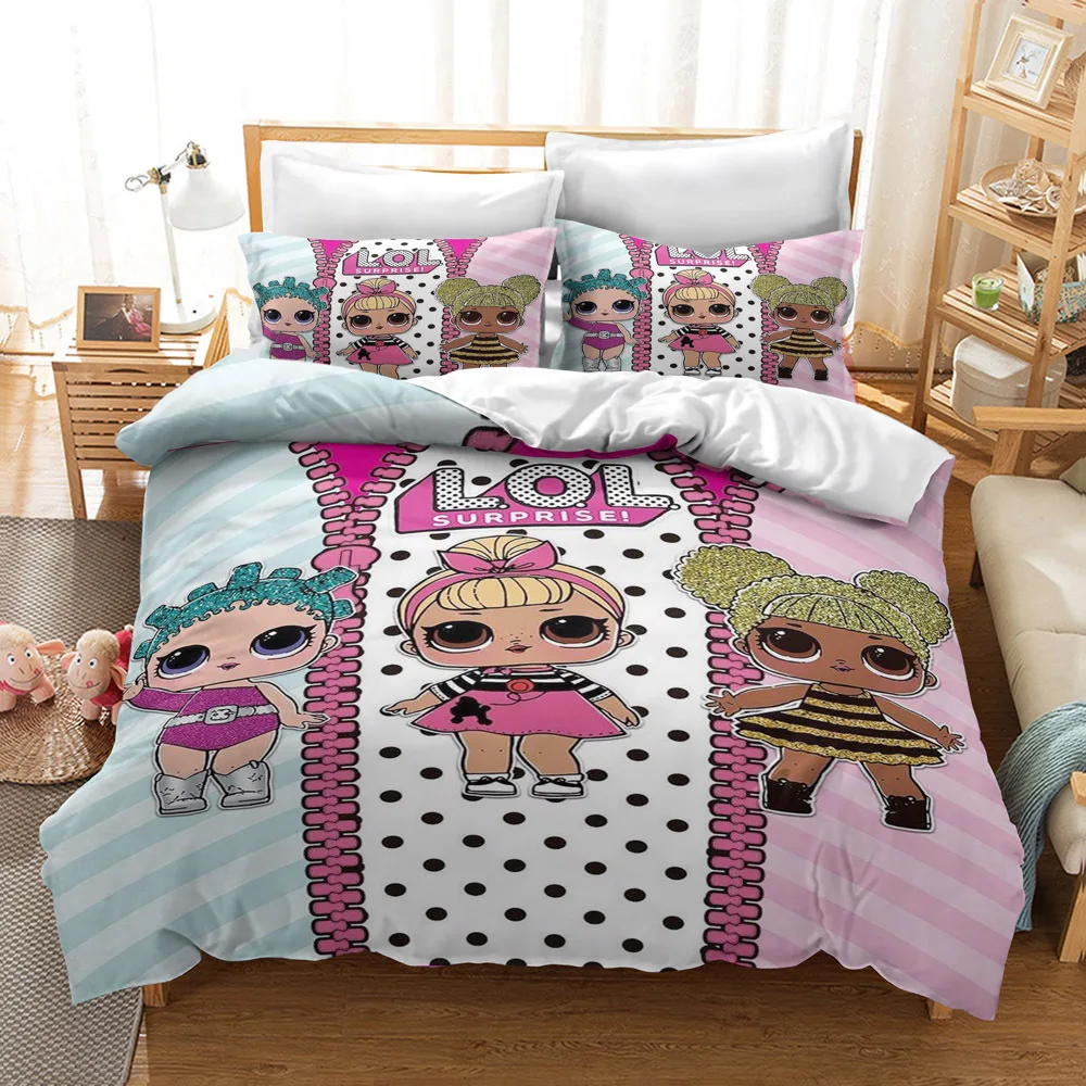 Hot Selling Cartoon Style 3d Lol Anime Printed Microfiber Duvet
