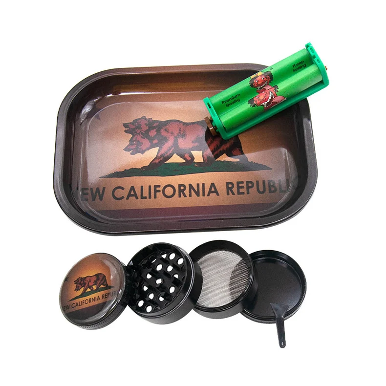 1pcs Herb Grinder 1pcs Rolling Tray 1pcs Cigarette Maker Smoking