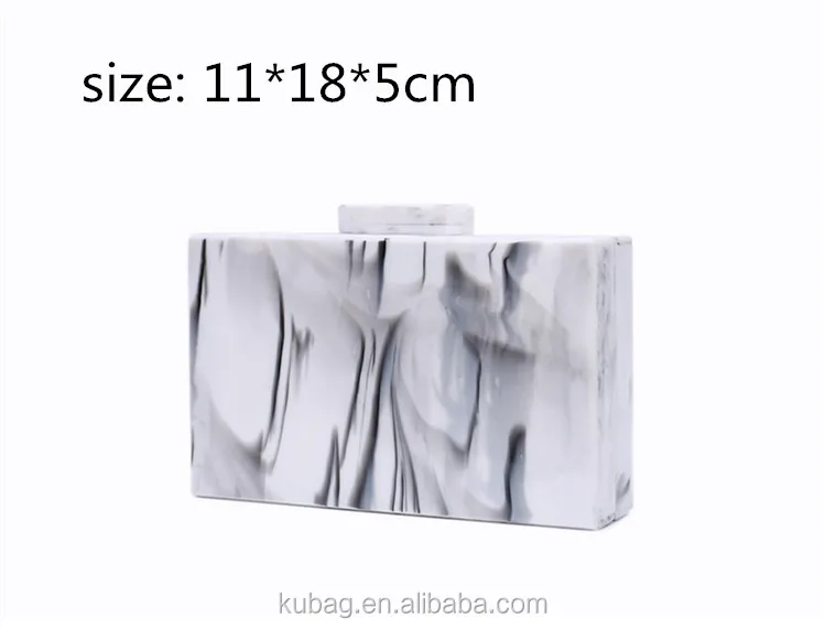 acrylic clutch bag marble