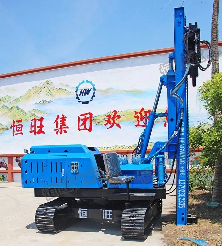 pile driver used for highway guardrail installation construction