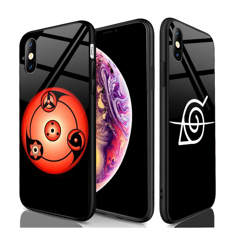 Custom Print Anime Naruto Marker Glass Phone Case For Iphone 7 8 11pro