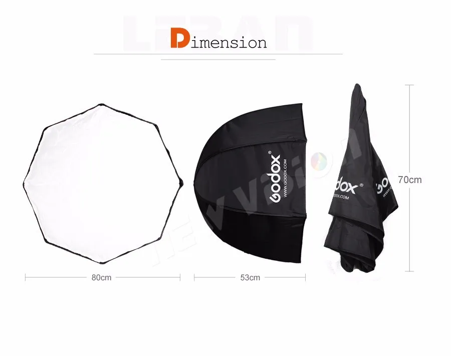 Godox 80 cm 31,5 pouces Softbox octogonale portable Flash Speedlight Speedlite Parapluie Softbox Brolly Réflecteur (Softbox uniquement)