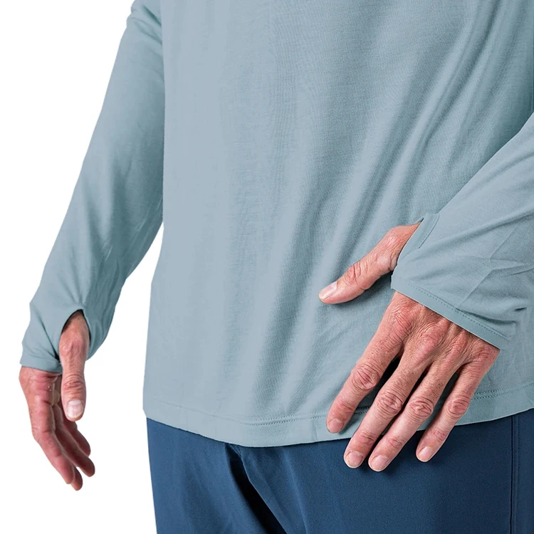 Men's Blank Bamboo Lightweight Long Sleeve Quick Dry Hooded Fishing