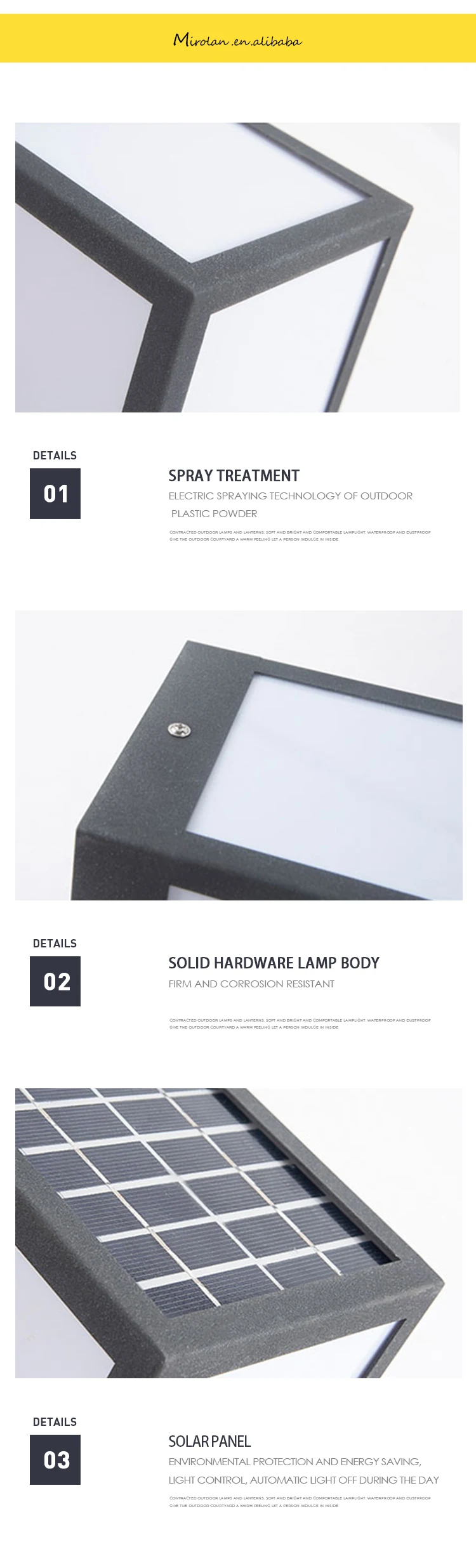 2020 amazon bestsell IP54 3/5W led outdoor wall light Solar waterproof courtyard wall lamp Cube landscape lights