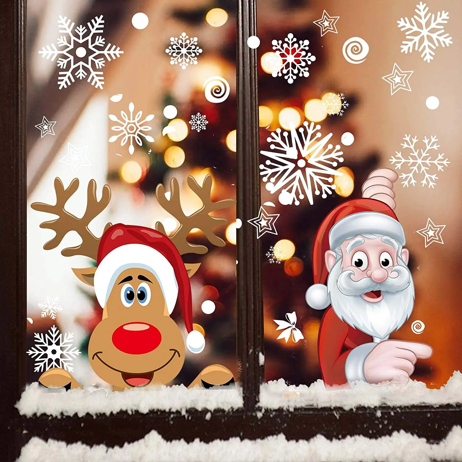 Customized Christmas Window Clings Sticker Christmas Transparent ...