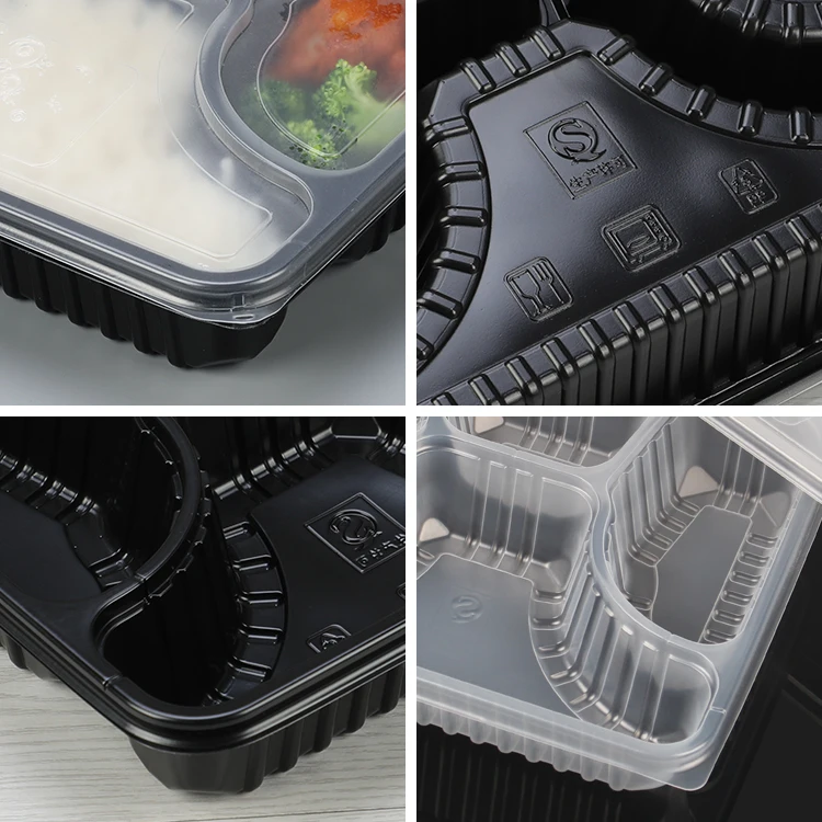 4 compartment plastic food disposable bento lunch boxes container takeaway box