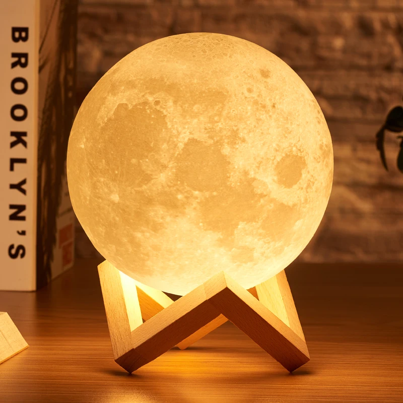 Amazon Explosion Bar Table Kids 3D Glass Color Moonlight Table Lamp