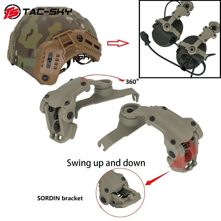 Ts Tacsky Tactical Headset Mlok Rail Helmet With Msa