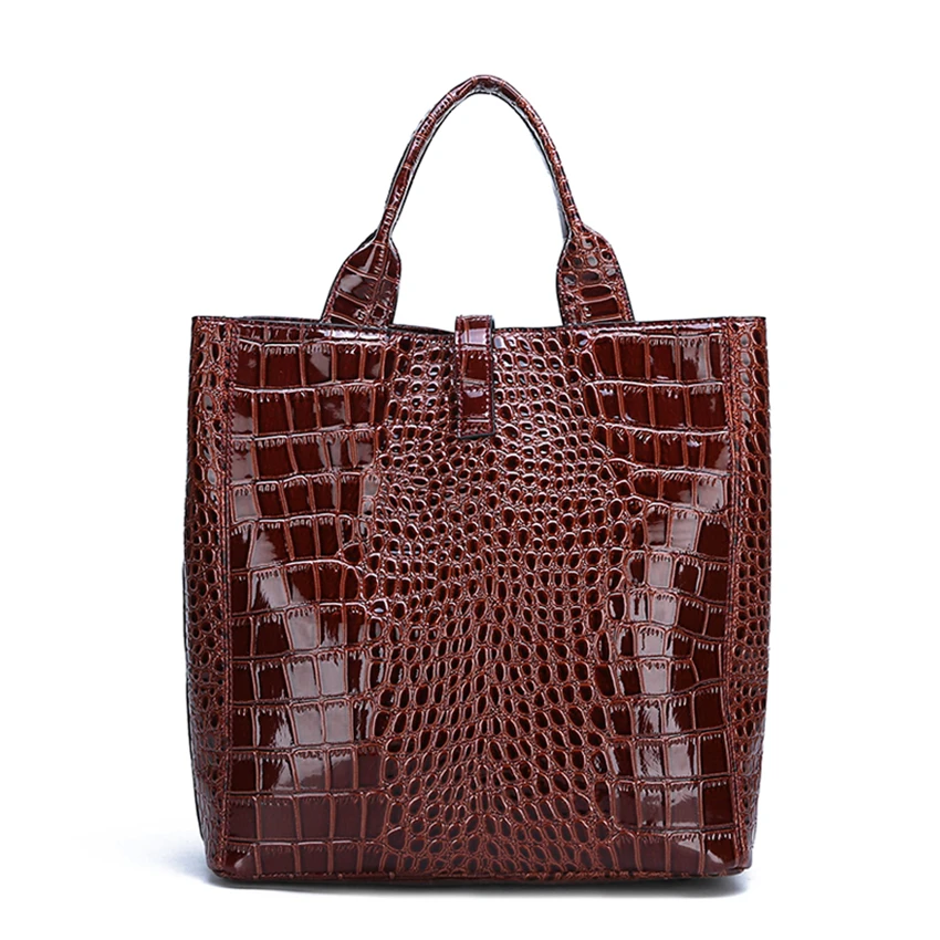 Alligator Pattern Handbag Luxurious 3 Pieces Suit Women Bag Large ...