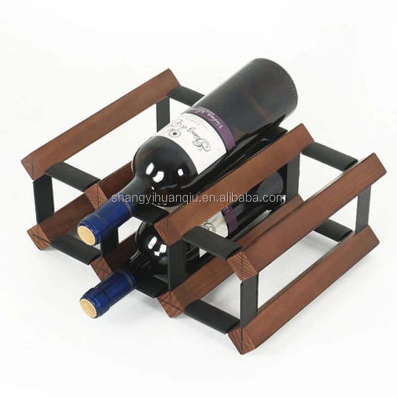 Wine Rack Bottle Holder Wood Countertop Storage 24 Bottles Display