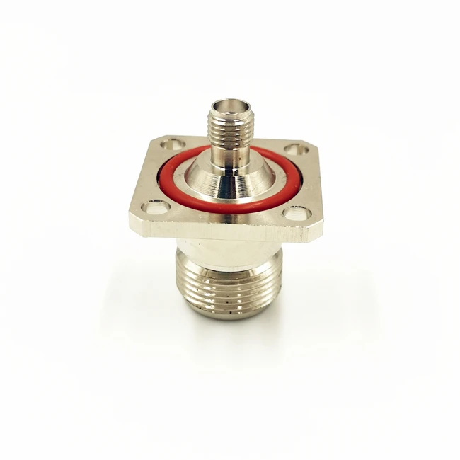 RF Coaxial Connector SMA Female to N Female 4 Hole Flange Panel Mount Adpater
