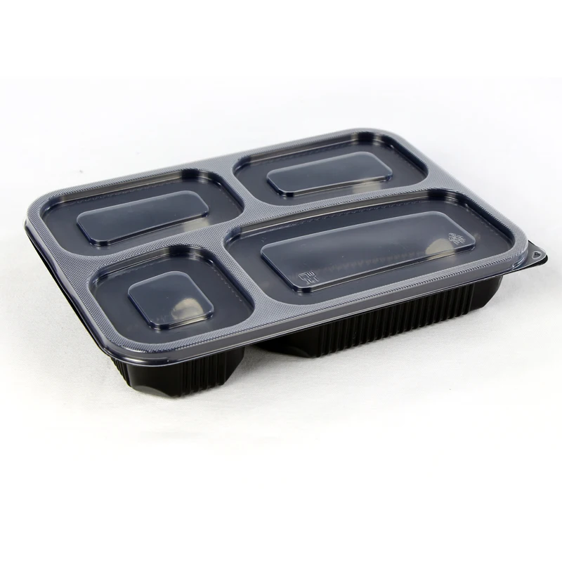 Disposable Plastic Microwavable Thermoform 4 Compartment Lunch Bento