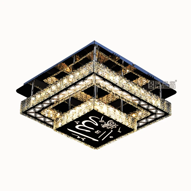 Zhongshan Guzhen Lighting Factory Luxury LED Modern Allah Square Crystal Chandelier