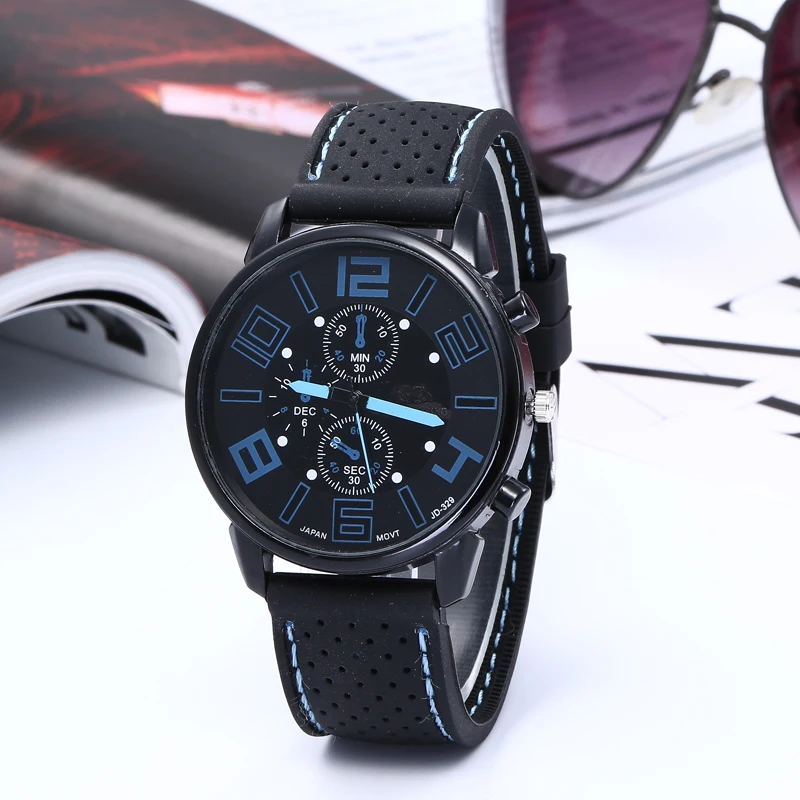 
Wholesale Silicone Wrist Watch Glass Alloy Stainless Steel Student Couple Leather Quartz Watch 