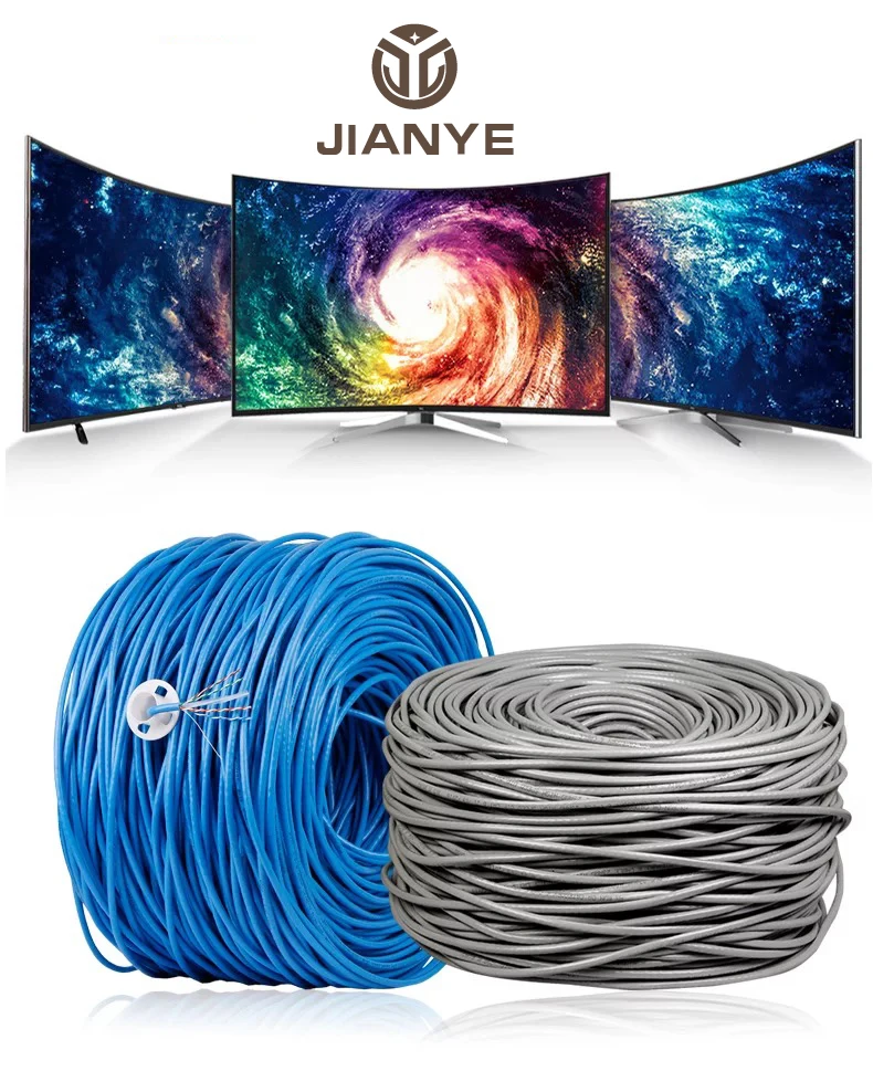 Outdoor Cctv Camera Cable Utp Ftp Lan Cable Cat6 Cat5e With Power 2c*0