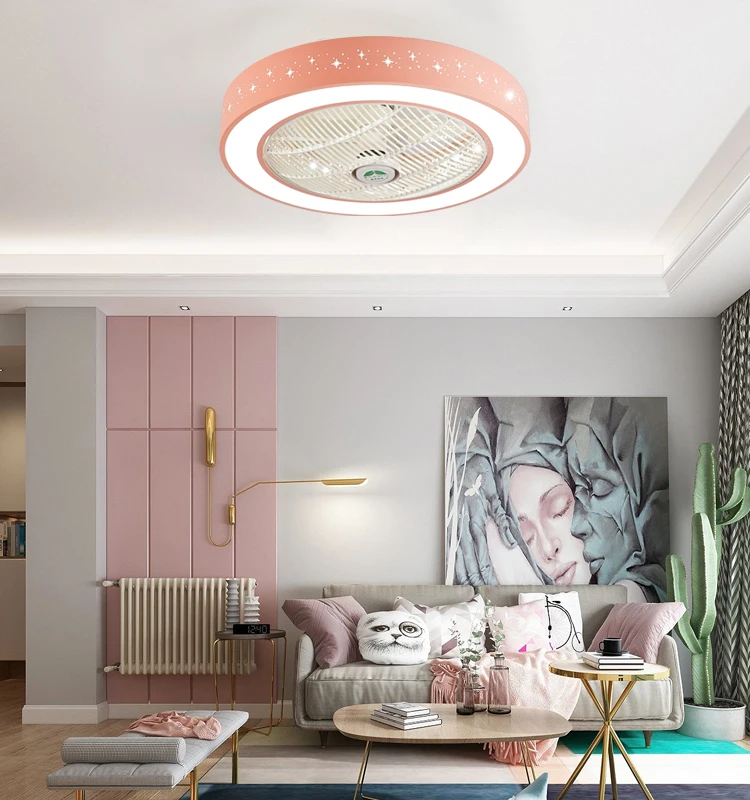 50/55/60cm diameter Star Light Super Silent Remote Control Bedroom LED Ceiling Light with Fan