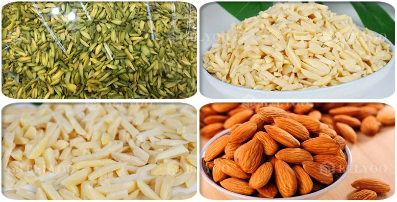 Groundnut pistachio peanut stripping almond strip cutter macadamia nut almonds cutting peanut strip machine