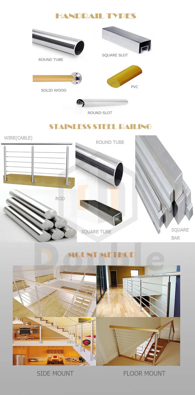 Rustproof  stainless steel curved horizontal rod bar railing for staircases and balconies supplier