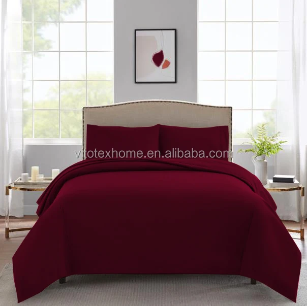 100 Polyester Microfiber 100gsm White 5mm Trim Luxury Bedding Sheet