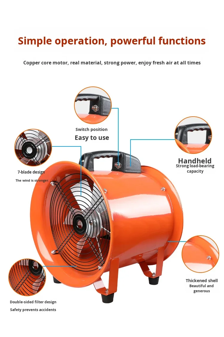 Axial Flow Fan, Portable, 110V/220V, Copper - detail 8