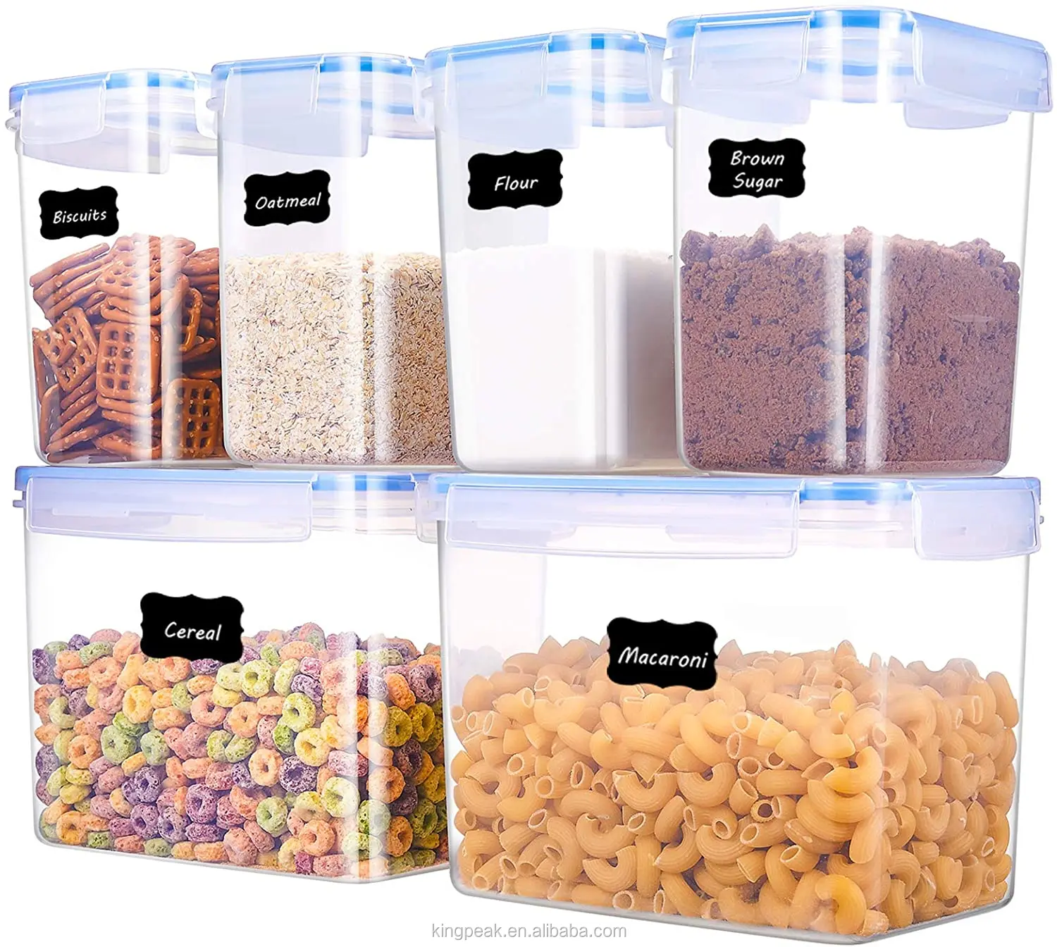 Hot Selling 4 Pieces Bpa Free Plastic Large Airtight Food Storage