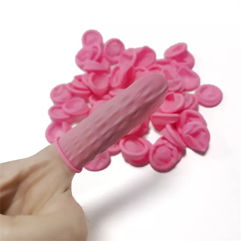 770 Pcs Powder Free Pink Latex Finger Cots For Cleanroom Work Rubber